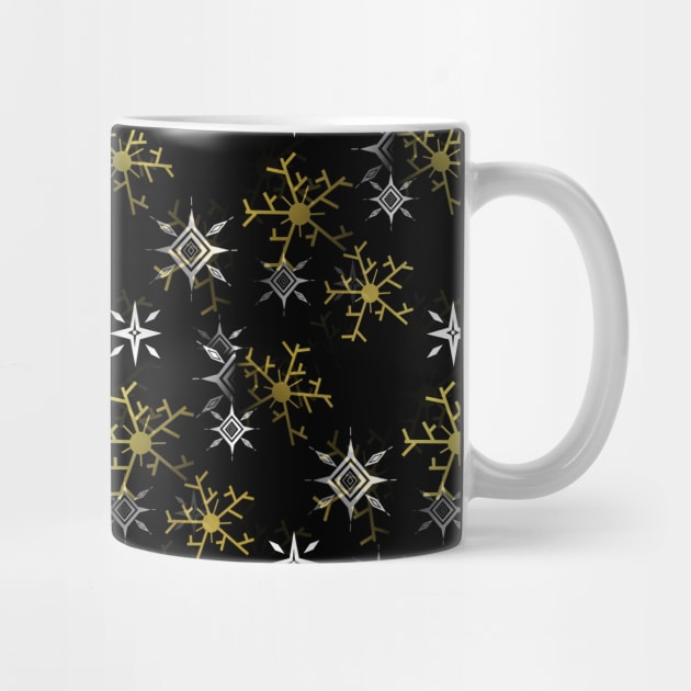 TOUCH Of Gold Snowflakes Pattern by SartorisArt1